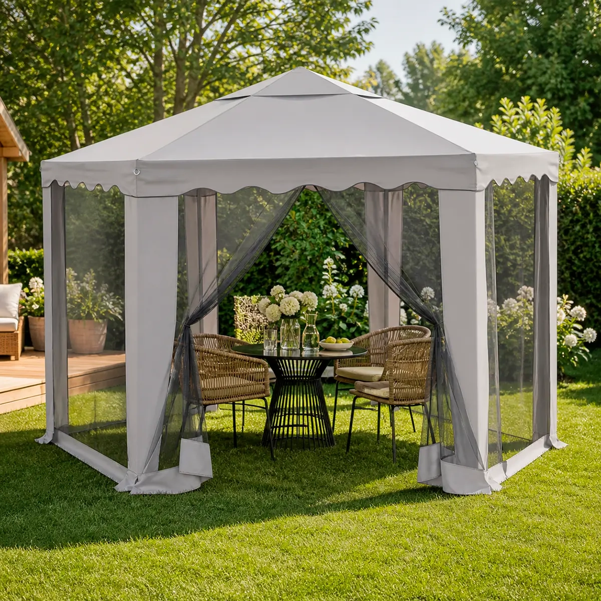 Pavillon Madrid 6-eck 2x2x2m - Pavillons und Pergolen - 6438168065298 - 0