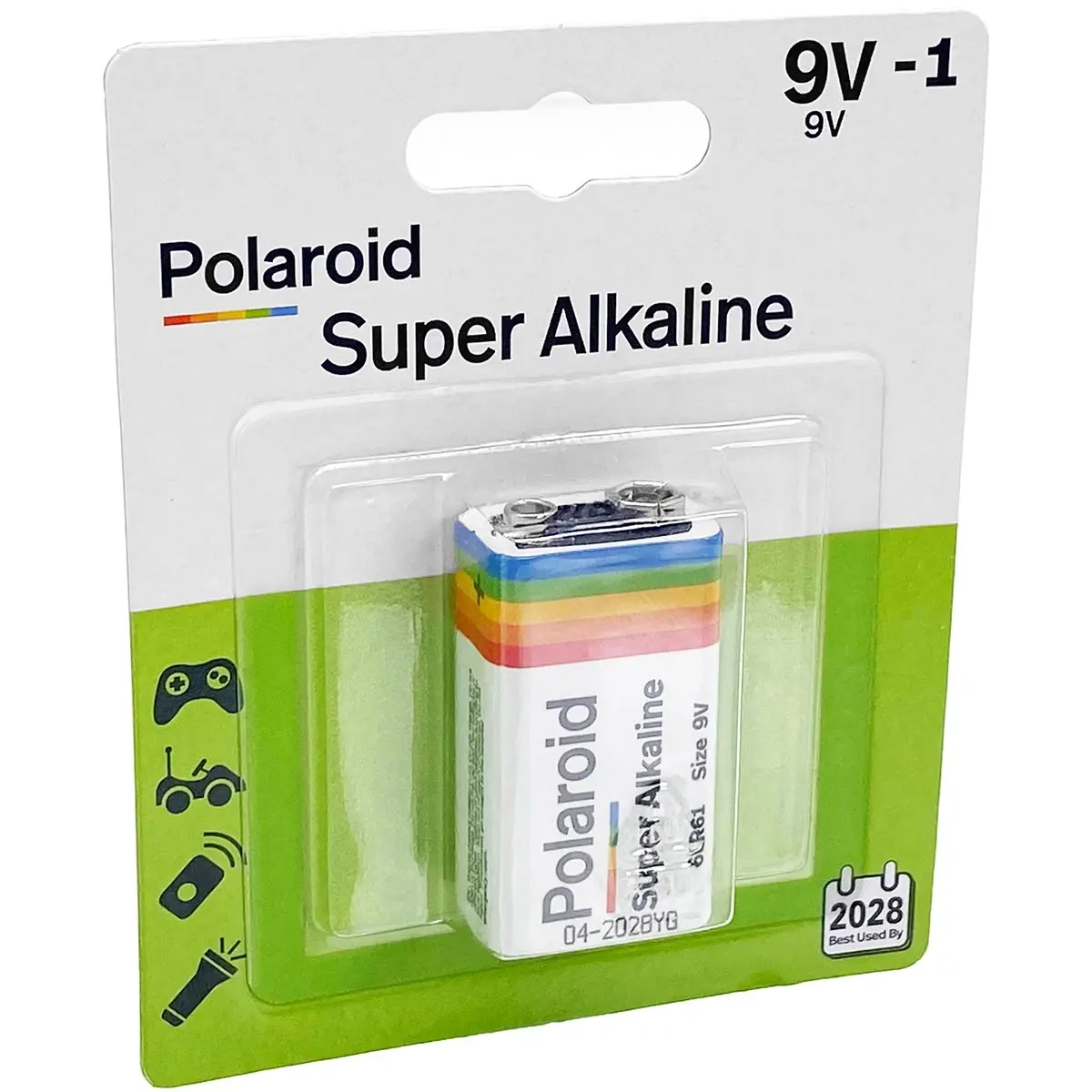 9V Polaroid Super Alkaline Batterie - 9V-, D- und C-Batterien - 6438168100708 - 0