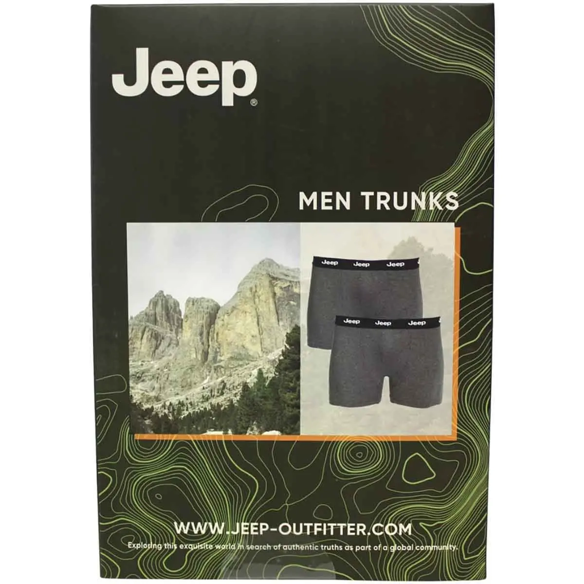 Herren Boxershorts Jeep grau XL 2 Stück - Hosen, Shorts und Unterhosen - 8054216992521 - 1