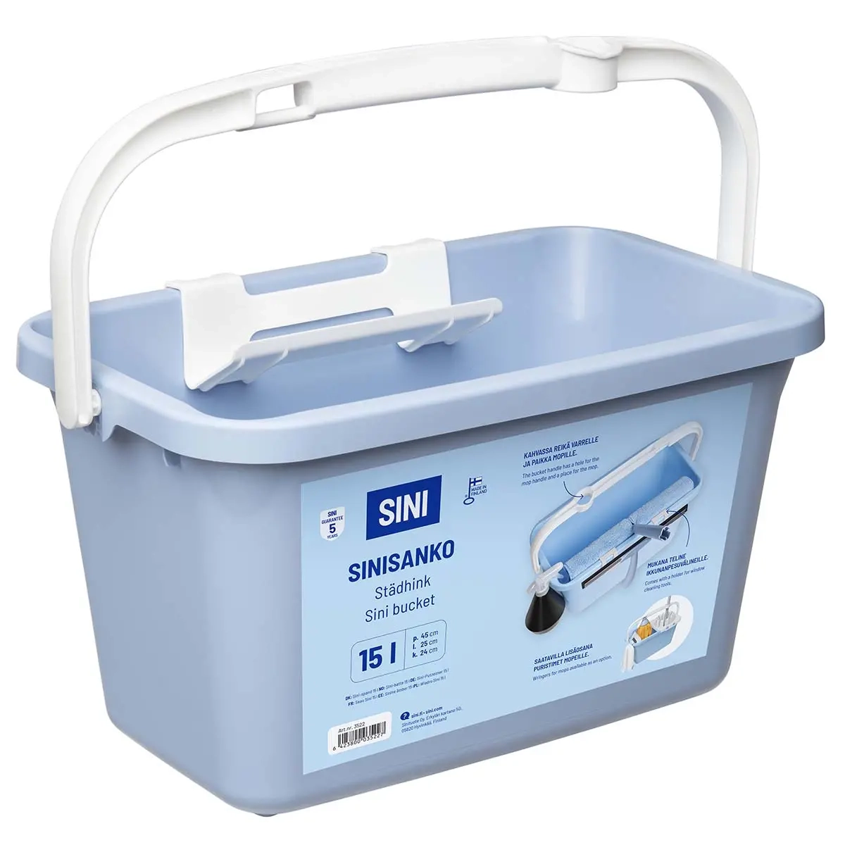 Sini Sinisanko 15L und Fensterwischerhalterung - Reinigungshandschuhe und weiteres Reinigungsm - 6423800035227 - 0