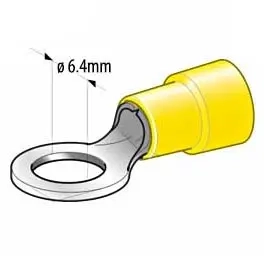 Ringkabelschuh M6 6,4mm 10 Stück gelb - Abiko - 6438255200298 - 1