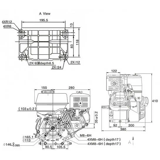 Motor 9 PS Loncin mit Elektrostart - Motoren - 6438168069227 - 5