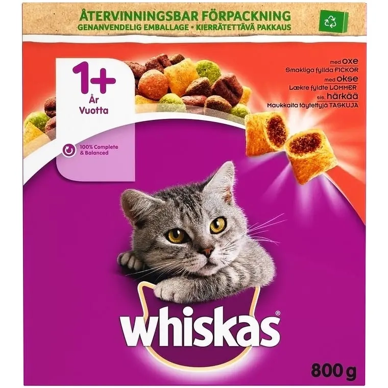 Whiskas 1+ Rindfleisch 800g - Trockenfutter Katze - 5900951294013 - 0