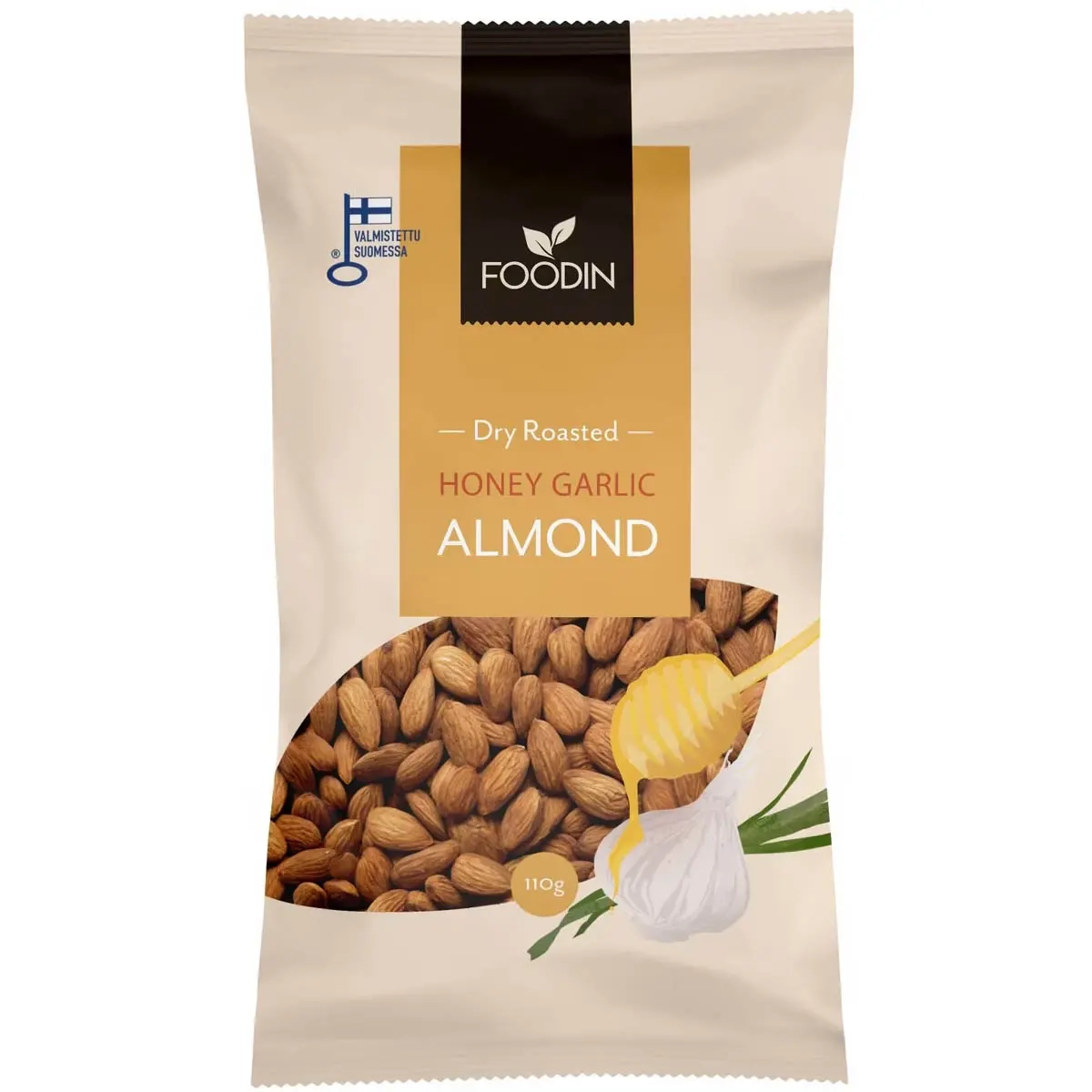 Honey Garlic Mandel 110 g Foodin - Nüsse, Samen und Aufstriche - 6430048239416 - 0
