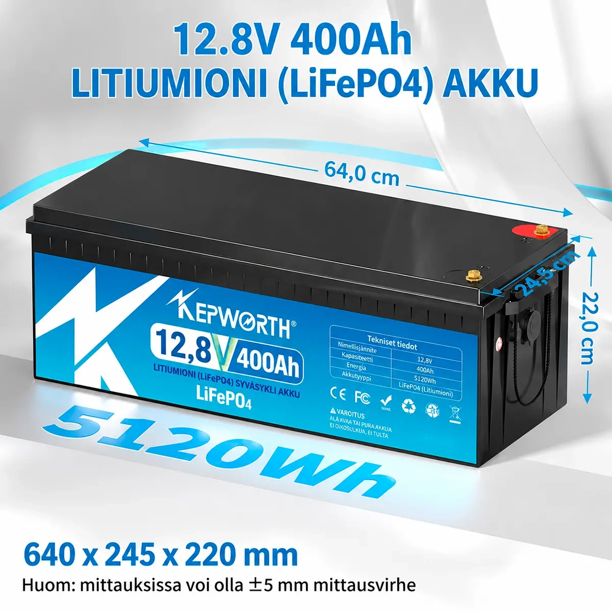 Akku 12V 400Ah LifePo4 200Ah BMS -  - 6438471351101 - 1