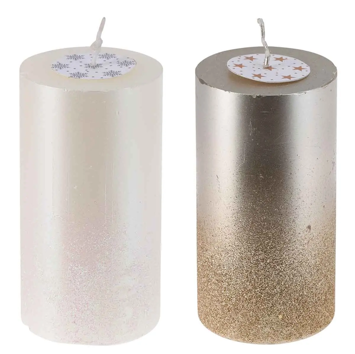 Kerze Smooth Glitter 13cm Sortiment - Stumpenkerzen - 8721037063418 - 0