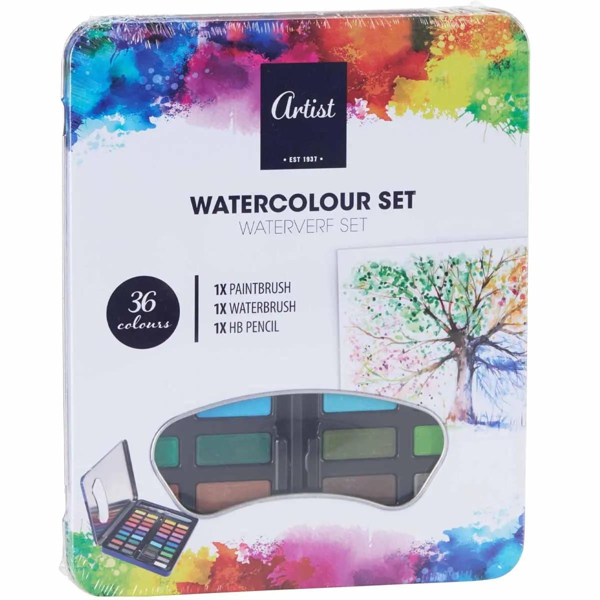 Aquarellfarben 36 Farben Set - Farben, Paletten und Wandfarben - 8721037363082 - 1