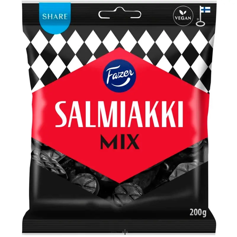 Fazer Salmiakki Mix 200g 18 Stück - Süßigkeitentüten - 6416453451377 - 0