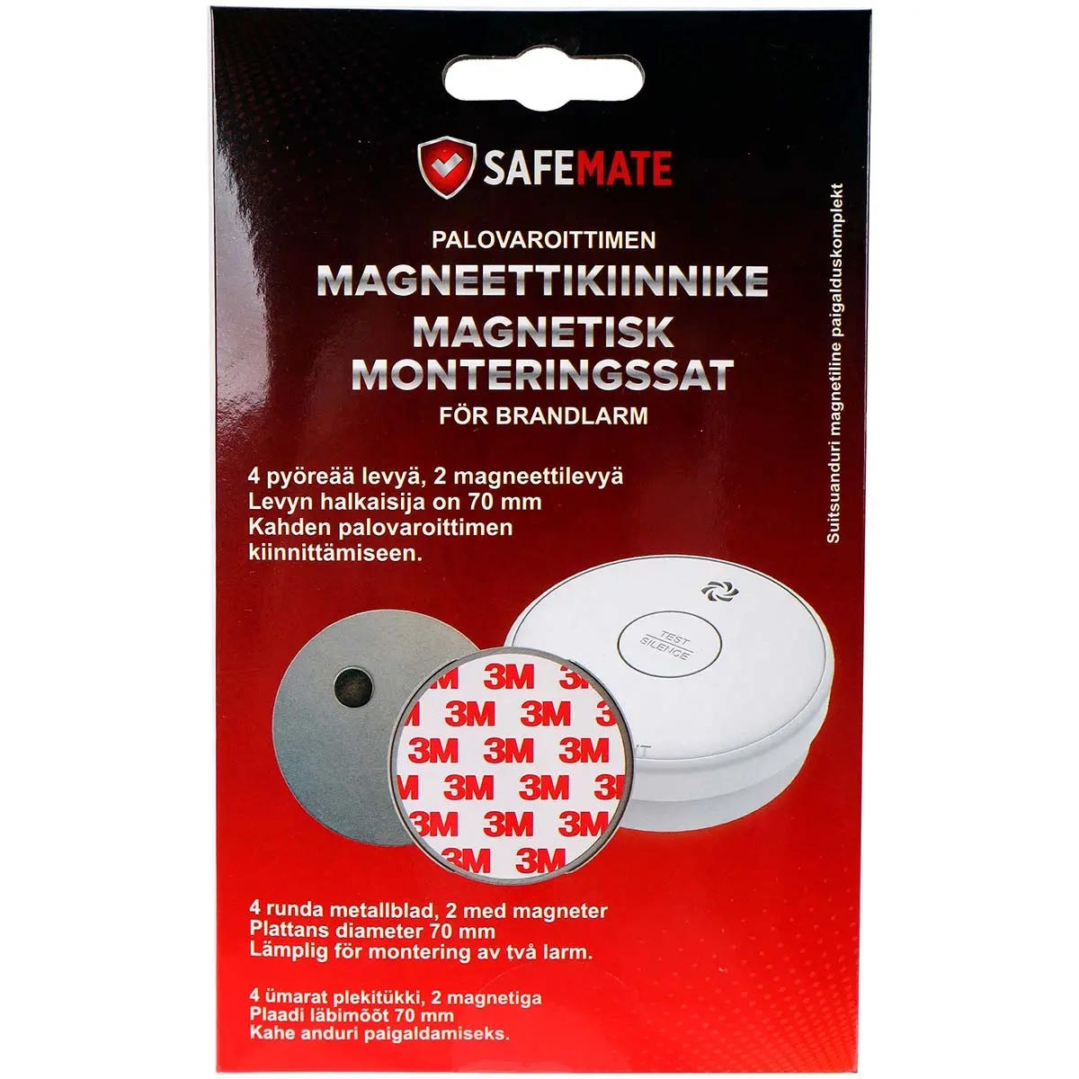 Magnethalterung für Rauchmelder 70 mm - Feuermelder und Kohlenmonoxidmelder - 6418536025772 - 0