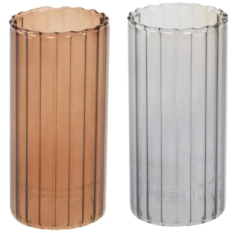 Teelichthalter Juliet gestreiftes Glas 10cm sortiert - Kerzenhalter und Teelichthalter - 8720573652261 - 2