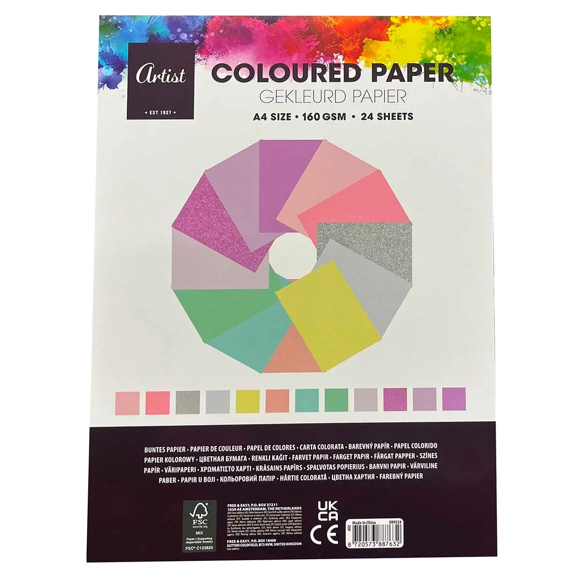 Bastelpapier A4 24 Stück - Bastelpapier und Decken - 8720573887632 - 0