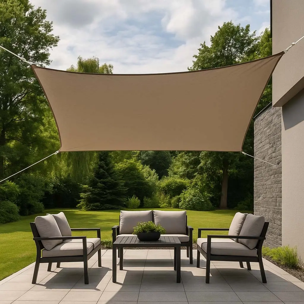 Sonnensegel Quadrat 3x3m Taupe - Sonnenschirme und Sonnenschirmfüße - 8720573984607 - 0