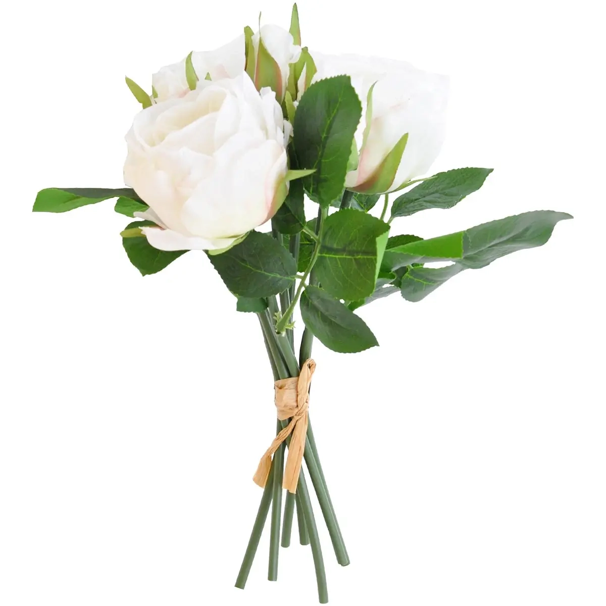 Weißer Rosenstrauß 29 cm - Kunstpflanzen und künstliche Blumen - 6416906878355 - 0