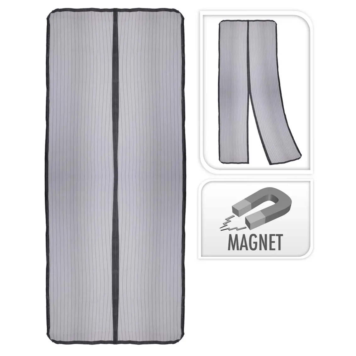 Mückennetz mit Magnet für Tür, schwarz - Moskitonetze - 8719987832246 - 0