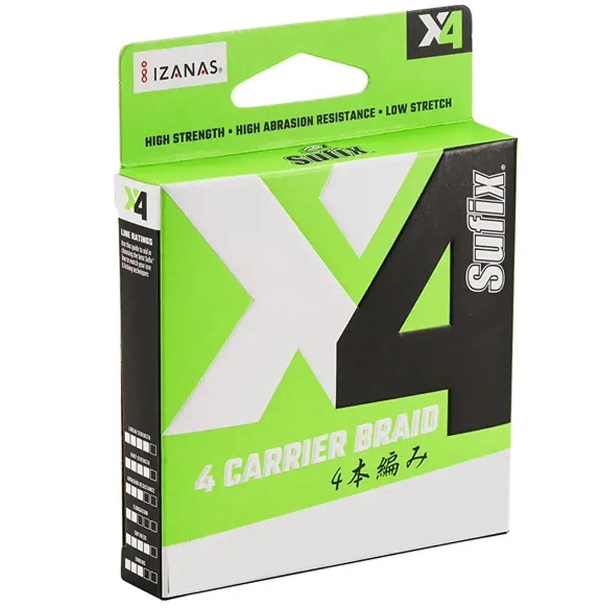 Sufix X4 Geflochtene Angelschnur Hi Vis Gelb 135m - Angelleinen - 024777740037 - 1