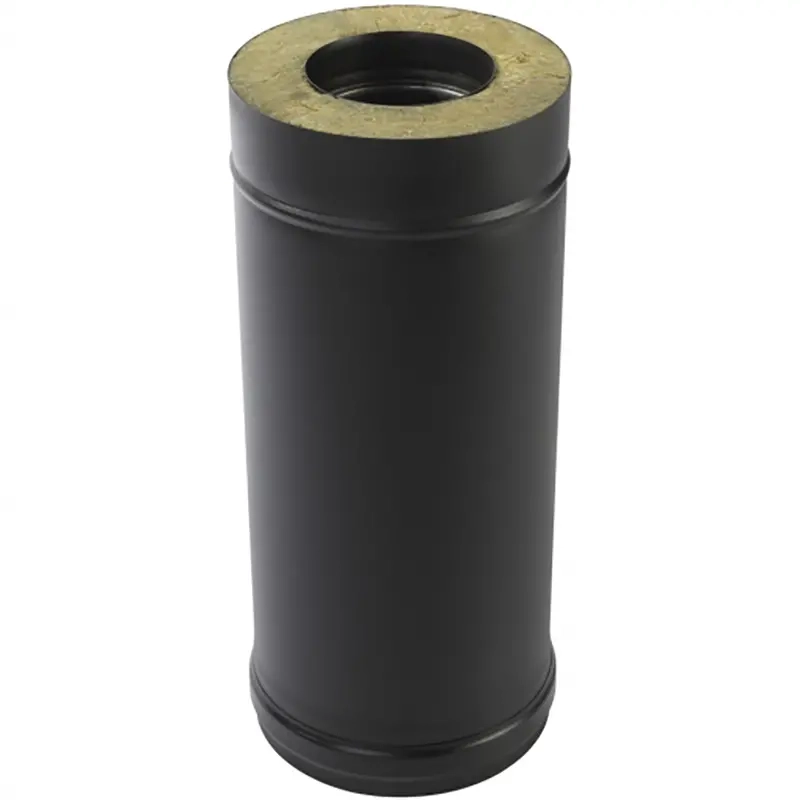 Isolierter schwarzer Schornstein 1m 115mm - Schornsteinzubehör und Zugverbesserer - 5900856746938 - 0