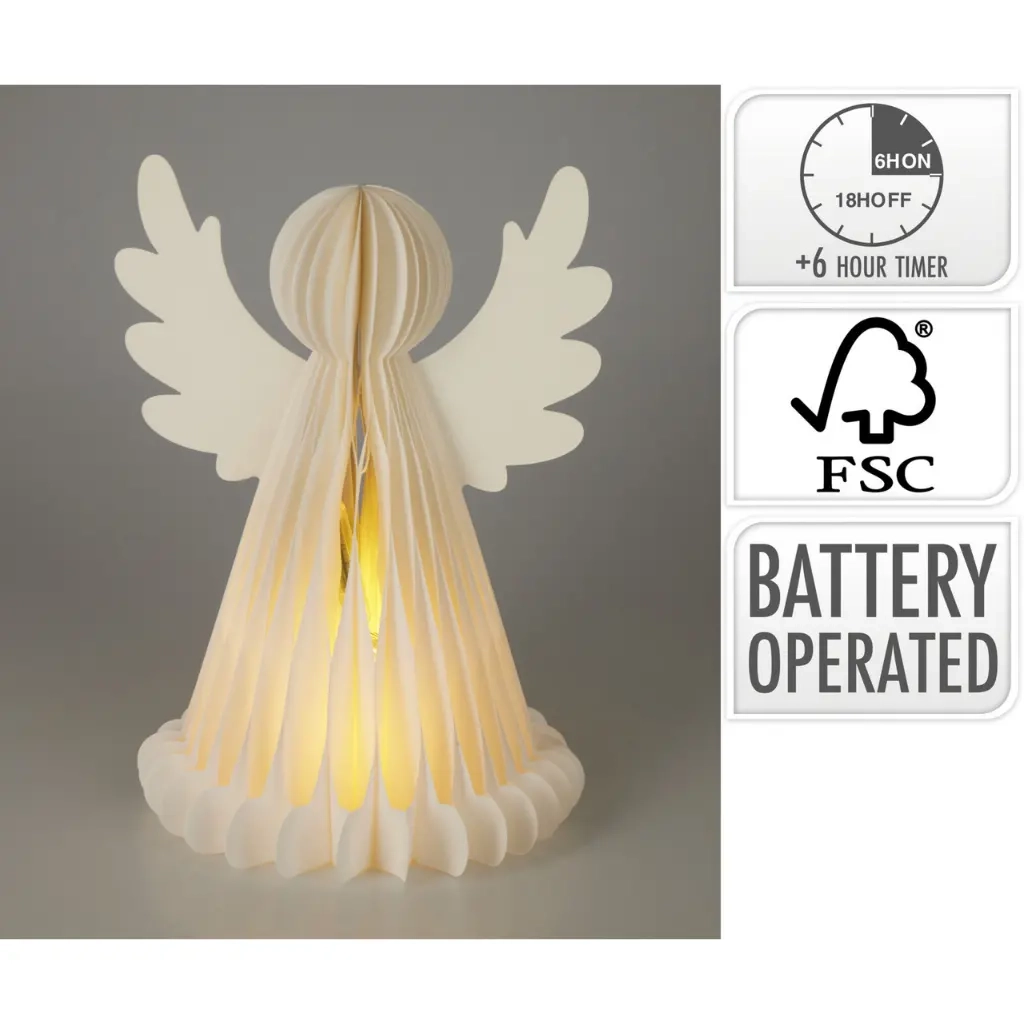 Dekorativer Engel LED warmweiß 50 cm - Tischdekorationen mit Beleuchtung - 8721037654548 - 4
