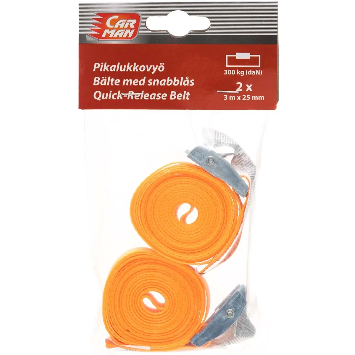 Schnellverschlussgurt 3 m x 25 mm 2 Stück Carman - Spannbänder - 6410412840424 - 1