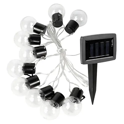Solarlampen-Set Kuppel 10 Stück LED kaltweiß - Solarbeleuchtung - 6418536009345 - 1