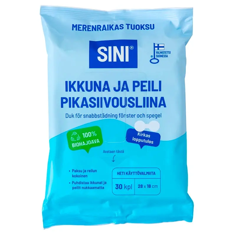 Sini Schnellreinigungstuch Fenster und Spiegel 30 - Reinigungstücher und Waschschaumstoffe - 6423800037634 - 0