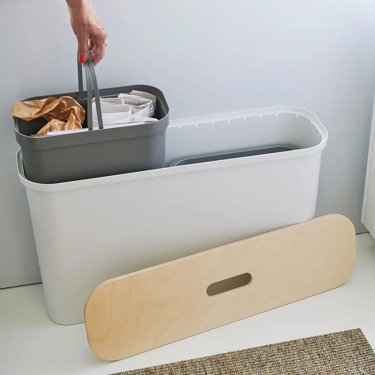 Förvaringslåda Smart Store Collect Slim 46L vit - SmartStore plastlådor - 7332462099371 - 2