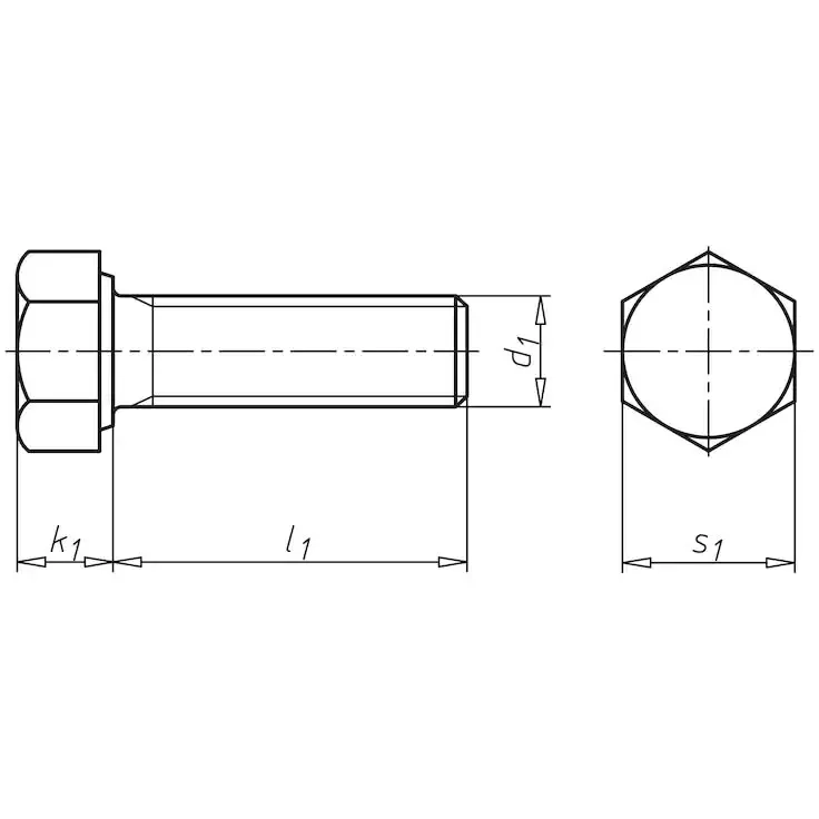Sexkantskruv DIN 961 40mm M10x1,25 - Bultar och insexskruvar - 4053479888408 - 1