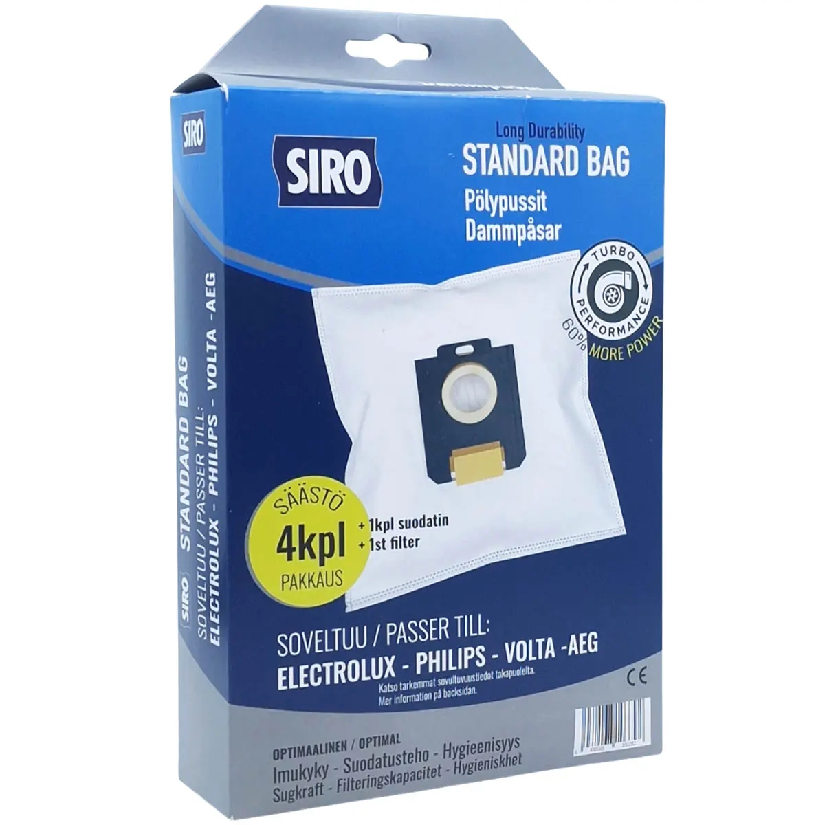 S-BAG Staubsaugerbeutel 4 Stück und Schutz - Staubbeutel - 6438168103792 - 1