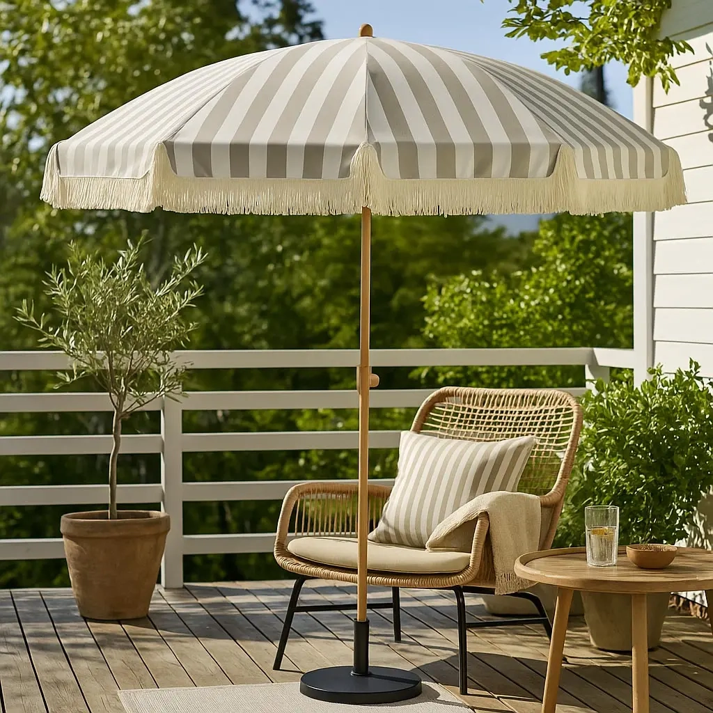 Sonnenschirm Seaside 200 cm Taupe - Sonnenschirme und Sonnenschirmfüße - 8720573984539 - 1