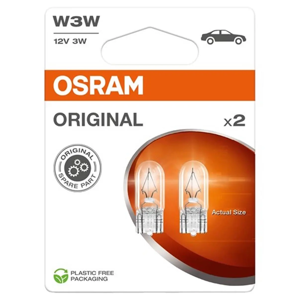 Osram Lampe 12V W3W 3W 2 Stück - Glühlampen mit Glassockel - 4062172395847 - 0