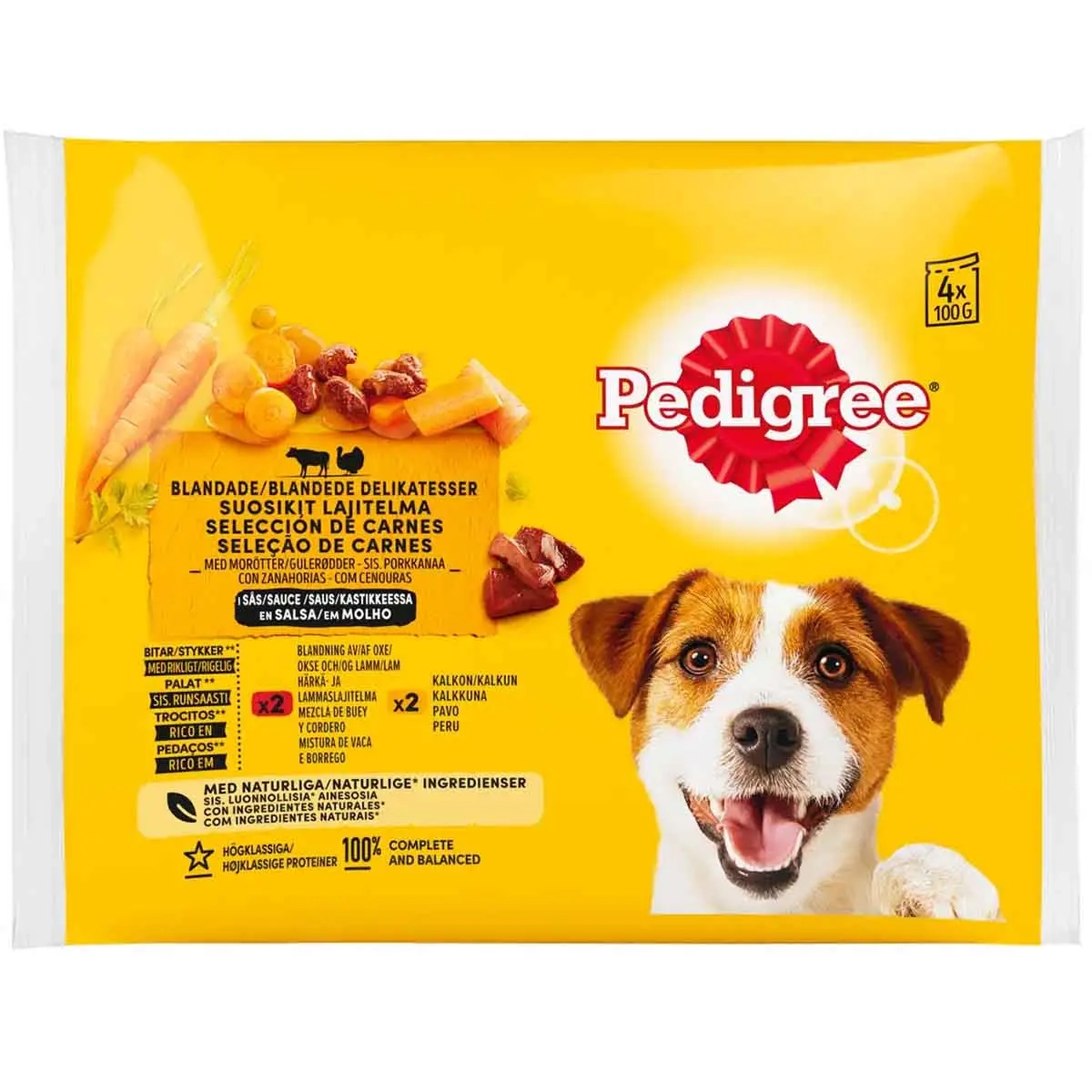 Pedigree Adult Soßenauswahl 4x100g - Nassfutter für Hunde - 5900951293825 - 0