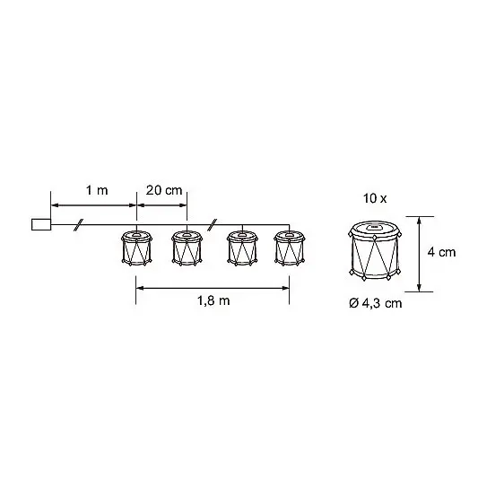 Lichterkette Rapapam 1,8 m - Batteriebetriebene Lichterketten - 6435200313874 - 3