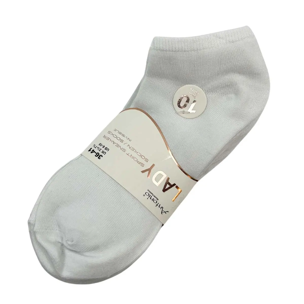 Knöchelsocken 10 Stück Größe 36-41 Weiß - Socken und Gürtel - 4047445389082 - 0