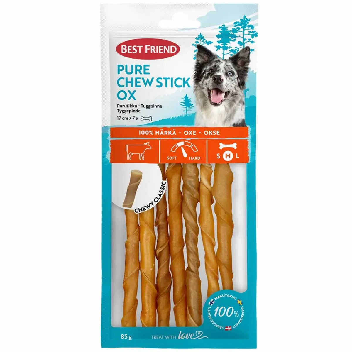 Kauknochen für Hunde Rind 17 cm 7 Stück 85 g - Hundekauknochen, Kauknochen und Kaurollen - 5700551173202 - 0