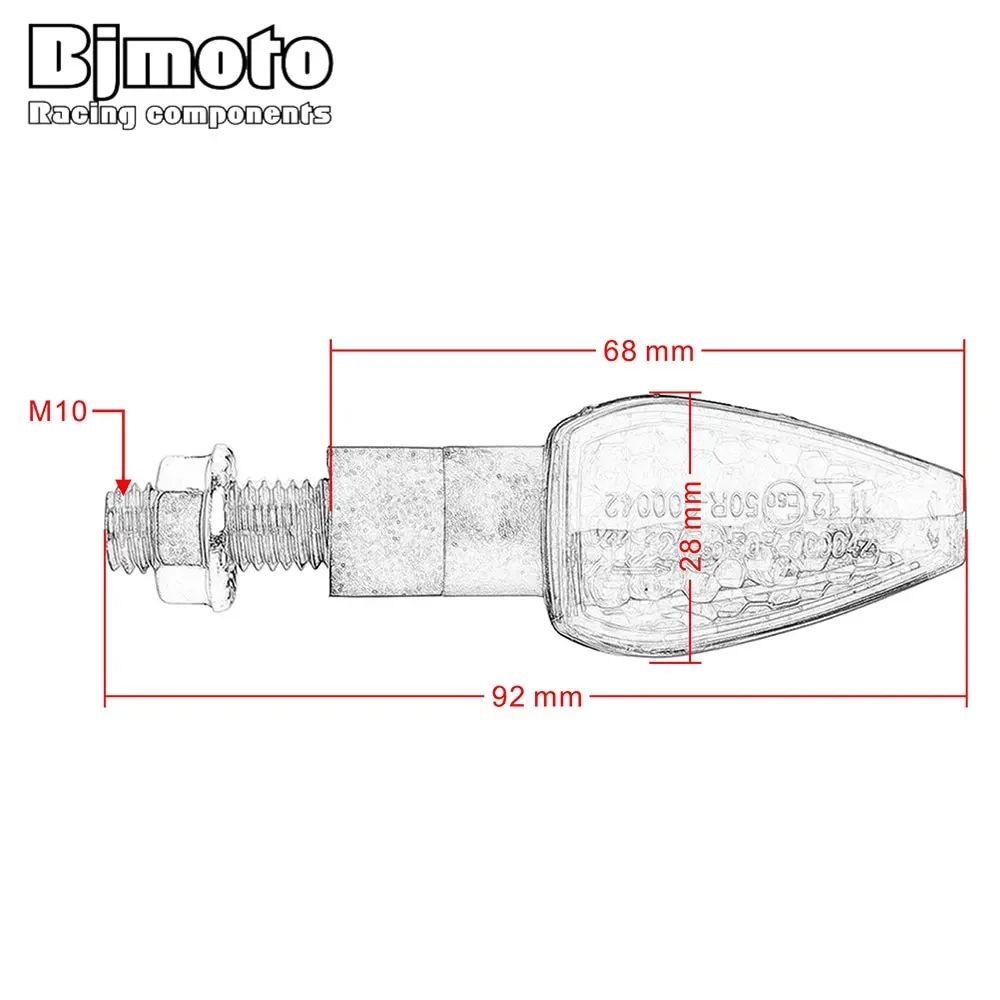 LED BLIXTPAR 12V 2W BJMOTO 14xLED - Moped blinkers, belysning och lampor - 6438471001723 - 2