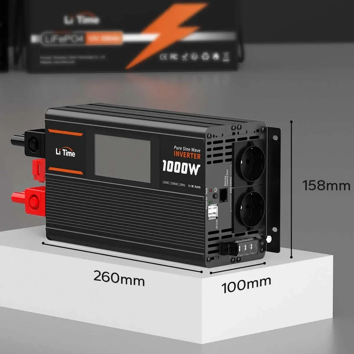 Inverter 1000W 12V mit festem Einsatzort - Auto-Wechselrichter - 6438471348026 - 2