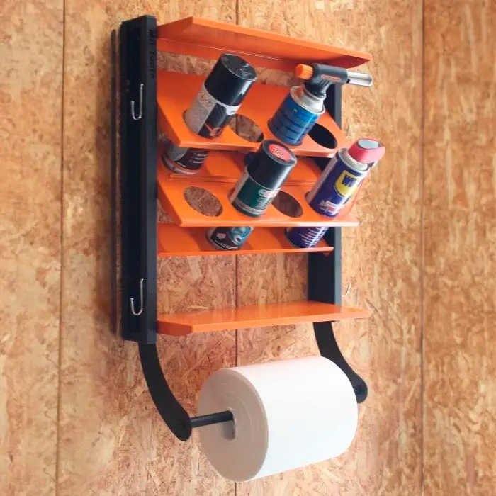 Sprühflaschenhalter 8-fach mit Papierhalter - Aufbewahrungsregale - 6430074696818 - 1