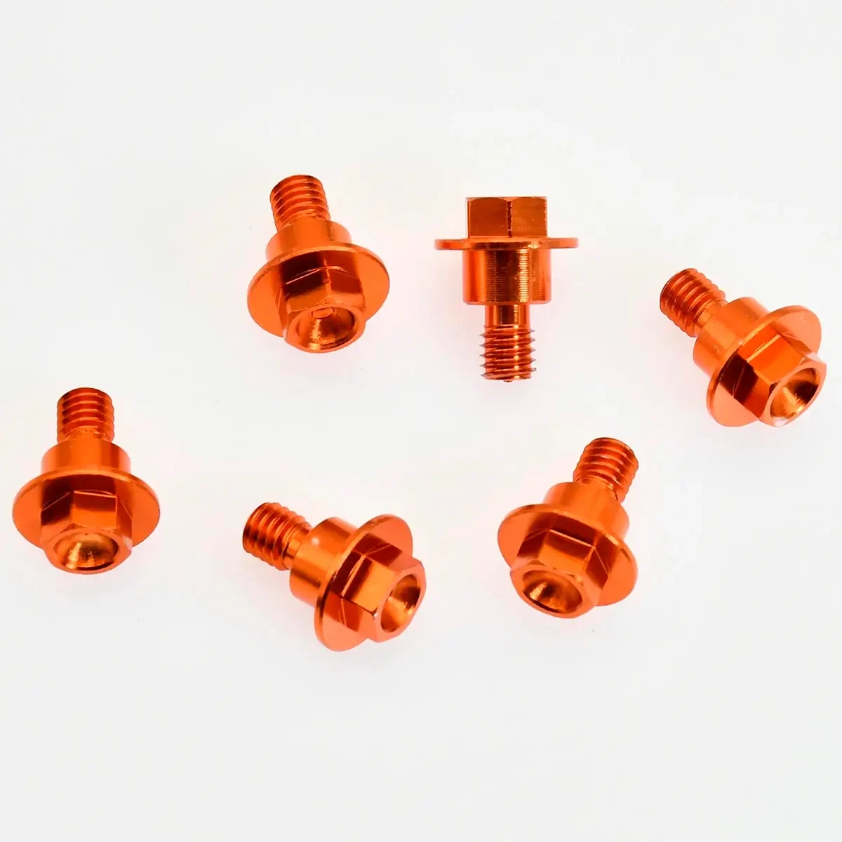 Schrauben für Pumpenschutz 6 Stück KTM Orange - Rahmenteile für Motocross und Moped - 6438471285093 - 0