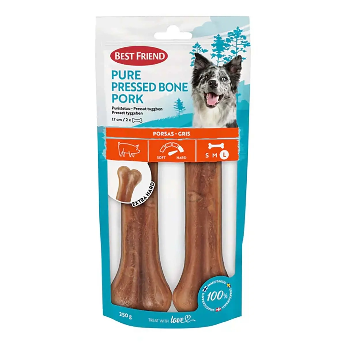 Best Friend Pure Kauknochen Schwein 17 cm - Hundekauknochen, Kauknochen und Kaurollen - 5700551173325 - 0