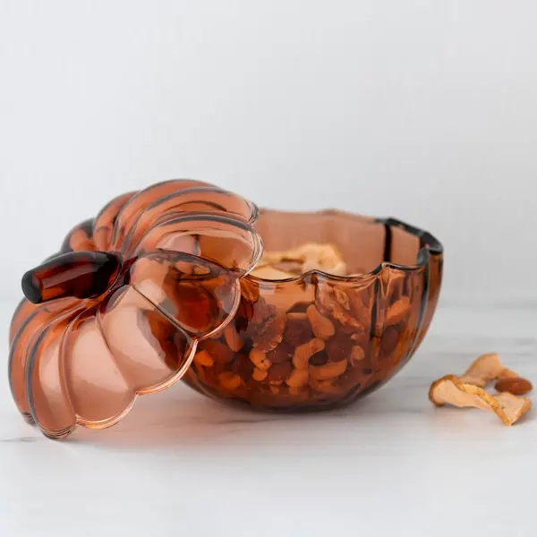 Aufbewahrungsschüssel Kürbis braun 18 cm mit Deckel - Dekorationsgegenstände - 6410416479118 - 2