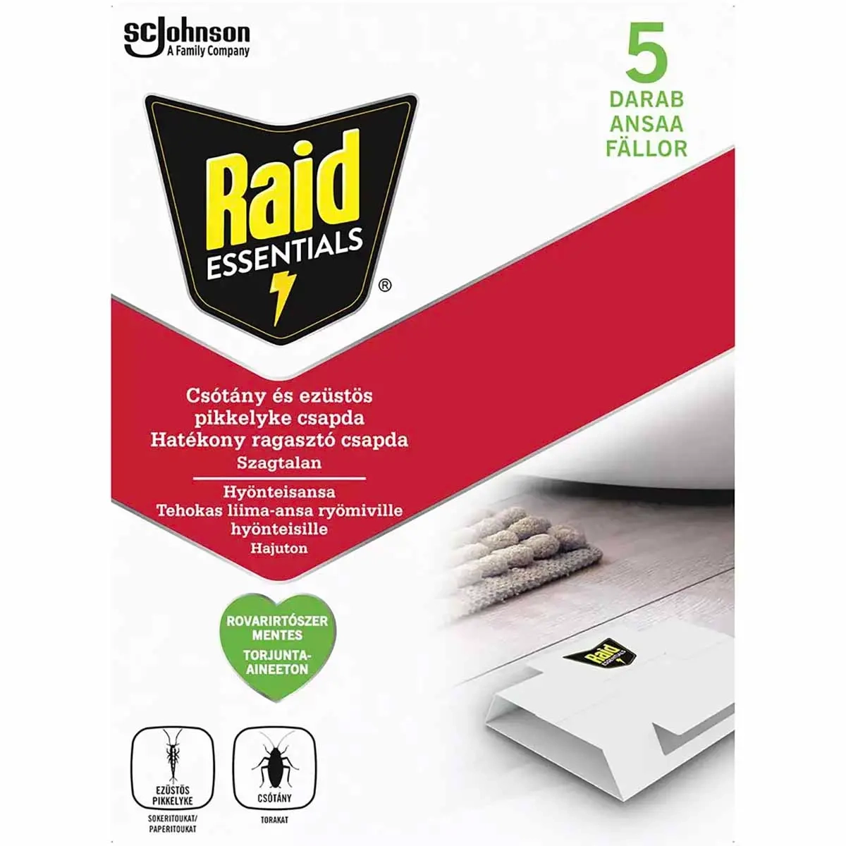 Raid Insektsfälla 5-pack - Insektsfällor och insektsmedel - 5000204429572 - 0