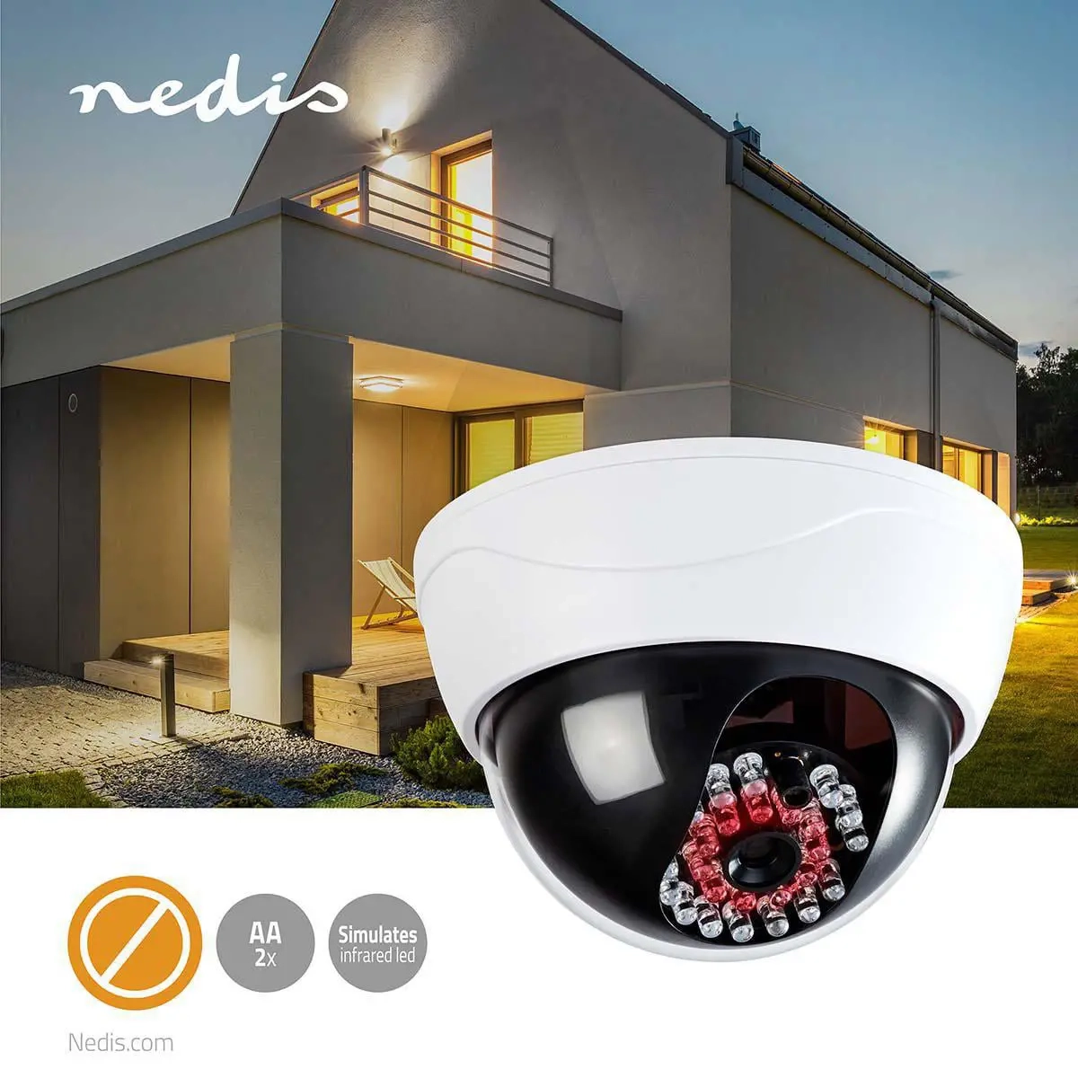Attrappe-Kamera Dome Nedis - Attrappen von Kameras - 5412810269549 - 3