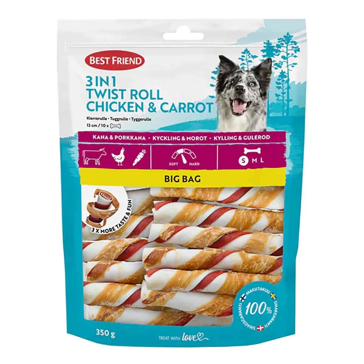 Best Friend Kauspielrolle Huhn & Karotte - Hundekauknochen, Kauknochen und Kaurollen - 5700551173349 - 0