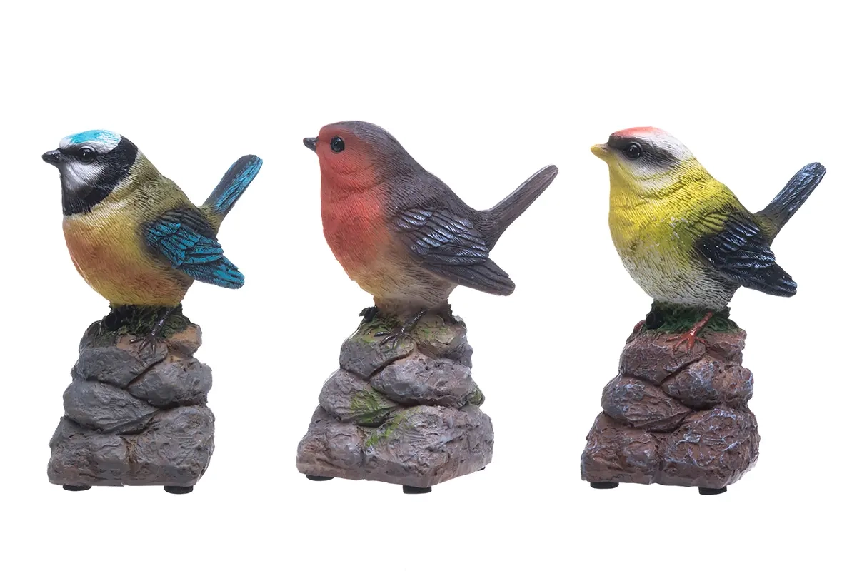 Statue Singvogel zwitschernd 10 cm - Gartenfiguren - 6410413120273 - 0