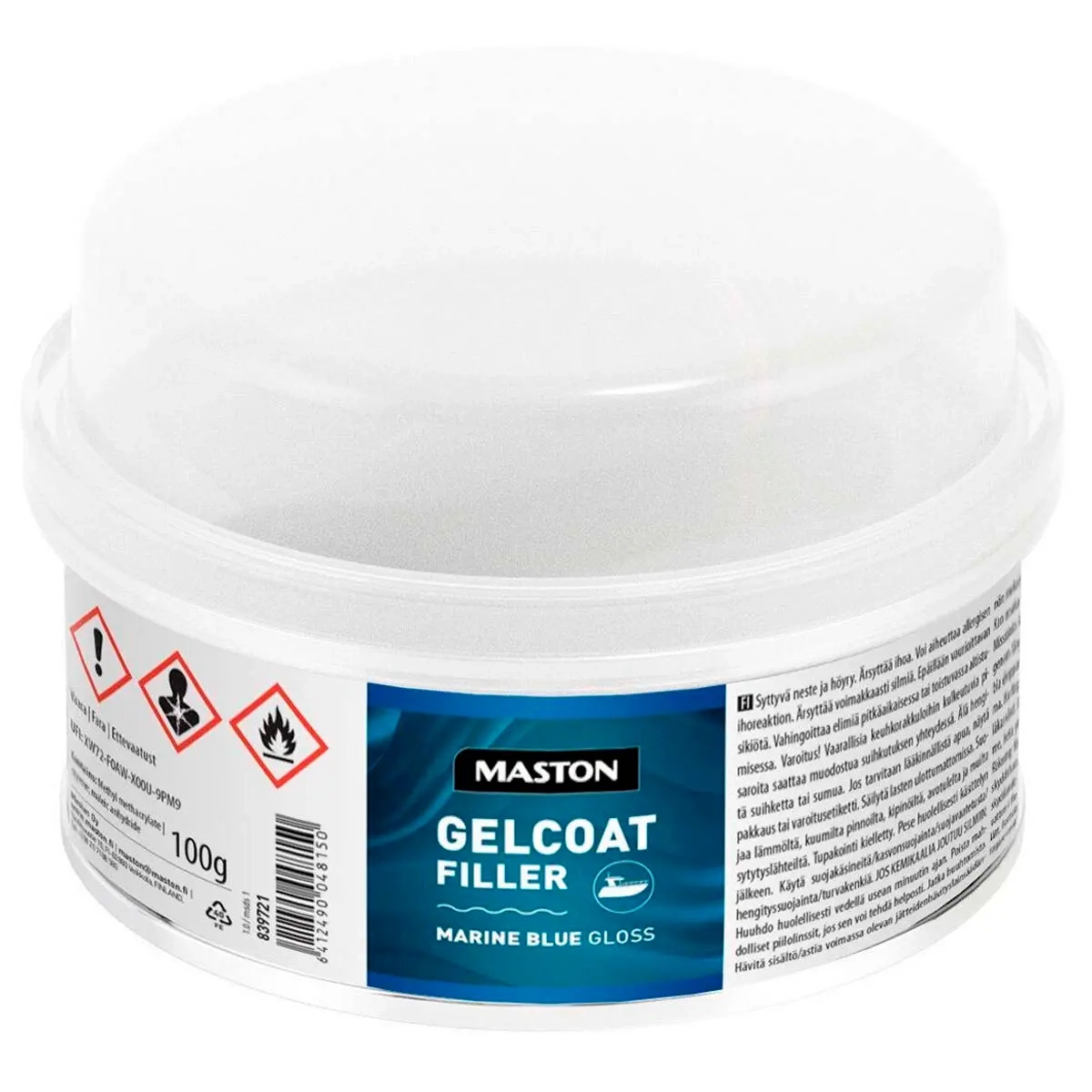 Maston Gelcoat Füller Marine Blau 100g - Reparatursätze und Bootsfaser für Boote - 6412490048150 - 0