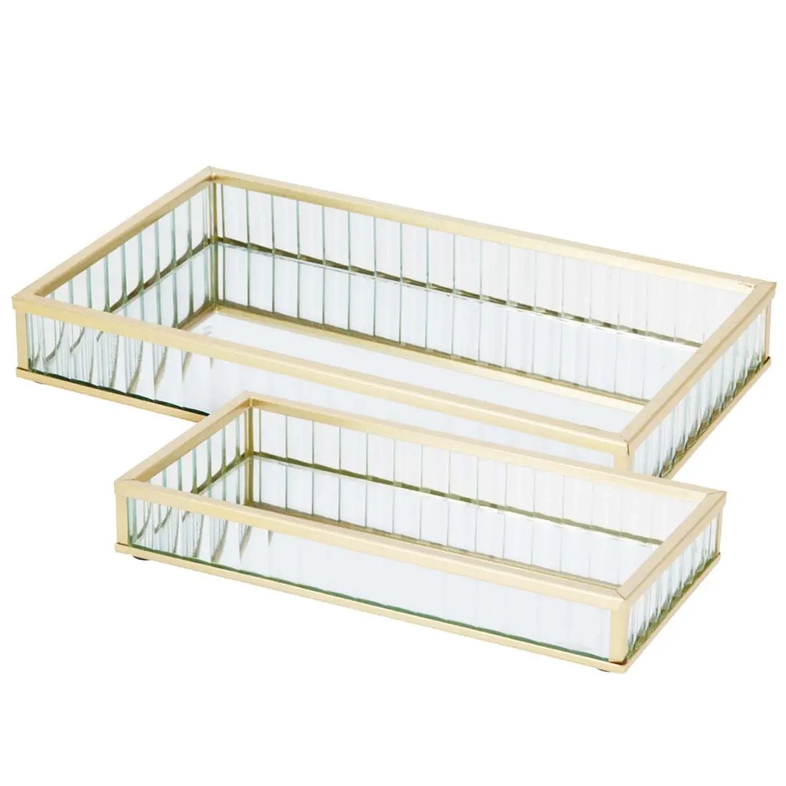 Tablettenset Gold 2 Stück 20x10x3 cm und 2 - Vasen und Tabletts - 8721037636544 - 0