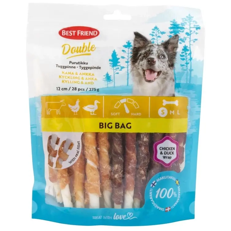 Kauknochen Double Huhn & Ente 12cm 28 Stück - Hundekauknochen, Kauknochen und Kaurollen - 5700551171949 - 0