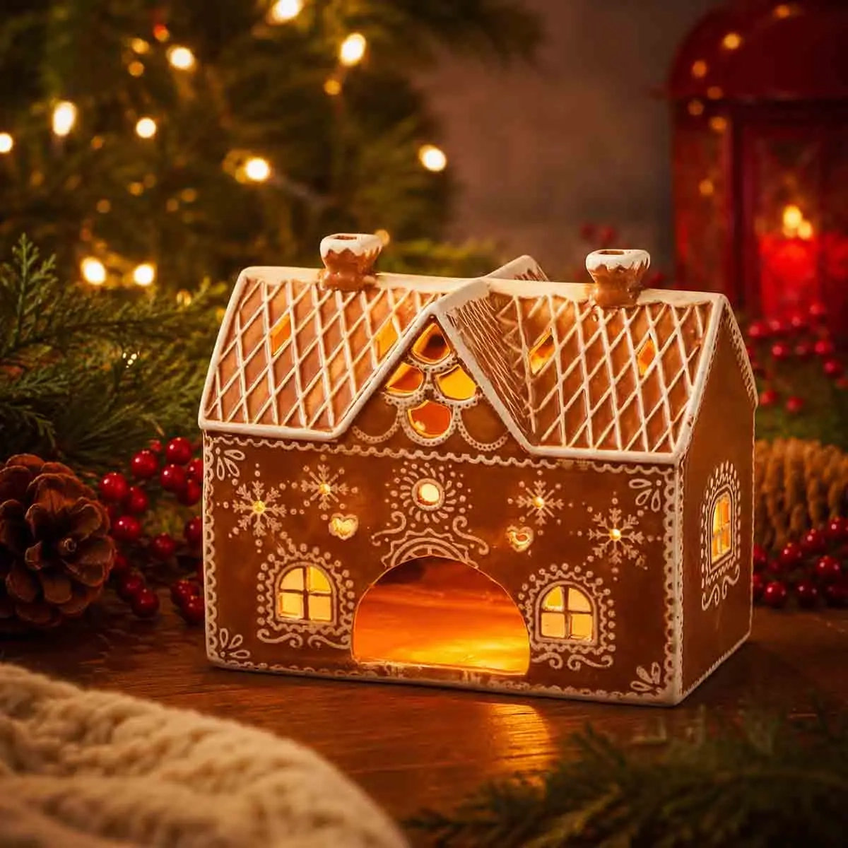 Hauslaterne Lebkuchen 13,5 cm - Hauslaternen - 6410416595405 - 1