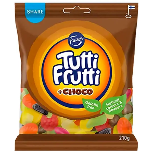 Fazer Tutti Frutti Schokolade 210g - Süßigkeitentüten - 6416453051362 - 0