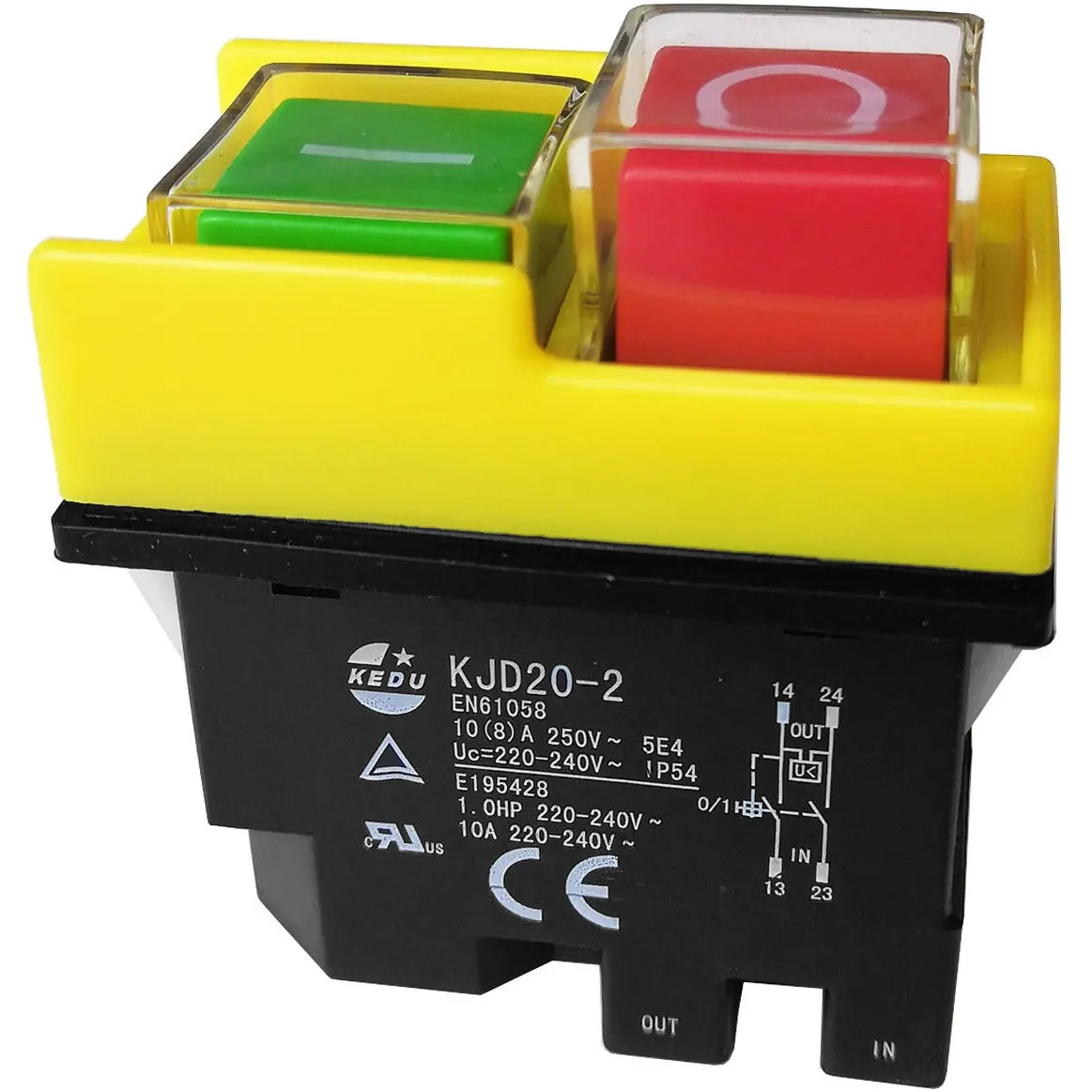 Elektrischer Schalter 230V 50Hz wasserdichte Drucktaste - Teile und Ersatzteile für Holzspalter - 6438471020687 - 0