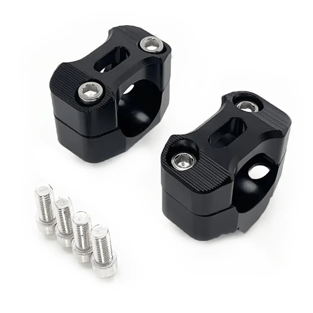 Lenkerhalterungen Aluminium Schwarz - Lenker für Motocross und Moped - 6438471027051 - 0